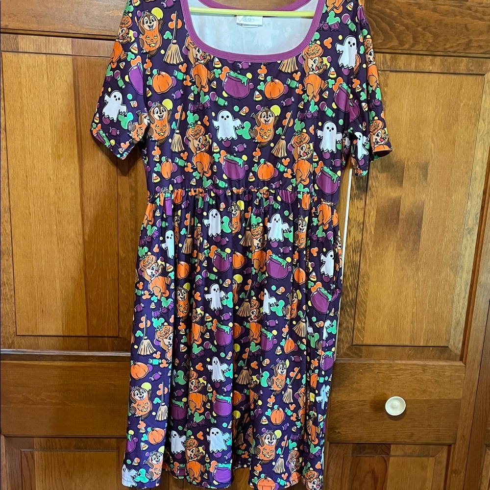 Halloween Themed Dress with Chip n Dale (Ghost and Pumpkin) Print